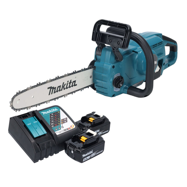 Makita DUC 357 RT2X3 Motosierra sin cable 18 V 35 cm sin escobillas + 2x batería 5,0 Ah + cargador