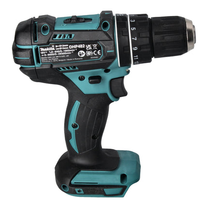 Taladro de percusión inalámbrico Makita DHP 482 SFJ-R 18 V 62 Nm + 2x batería recargable 3,0 Ah + cargador + RHINO