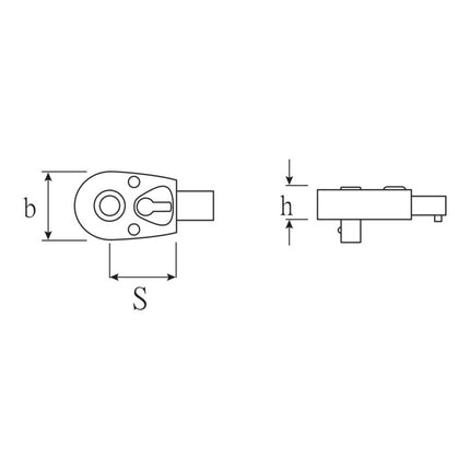 STAHLWILLE 725QR/ 4 1/4 ″ 9 x 12 mm (4000826588 ) grzechotka dwustronna z dźwignią wkładaną