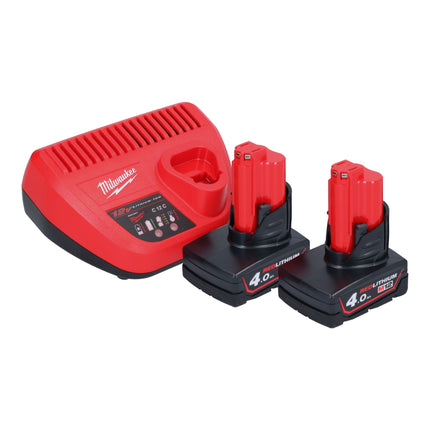 Milwaukee M12 PCG/400A-402 Akumulatorowy pistolet na kartusze 12 V 400 ml + 2x akumulator 4,0 Ah + ładowarka