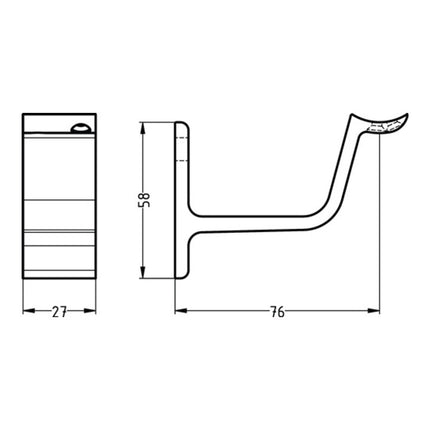 Supporto corrimano HERMETA 3553 alluminio plastificato nero ( 3000283347 )