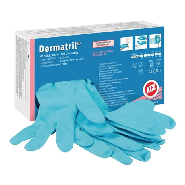 HONEYWELL disposable gloves Dermatril 740 size 9 blue ( 4000371730 )