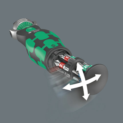 WERA Carraca giratoria y reversible 8009 Zyklop Juego de bolsillo 1 3/8 ″ + 1/4 ″ 72 dientes ( 4000822450 )