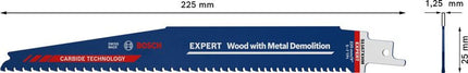 BOSCH Säbelsägeblatt Wood Metal Demolition S 1167 XHM Länge 225 mm Breite 25 mm ( 4000837465 )