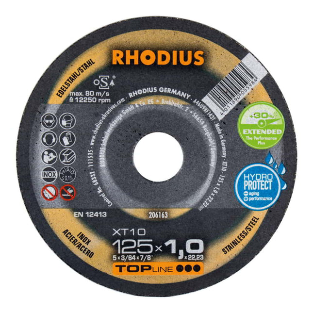 Disco de corte RHODIUS XT10 D125x1mm recto ( 4000841293 )