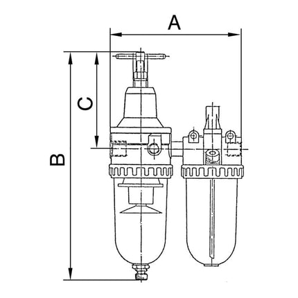 Unità di manutenzione RIEGLER filettatura standard G 3/8 ″ semiautomatica ( 4588880481 )