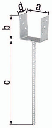 GAH Supporto per montante a U ETA-10/0210 101x100x400x60mm ( 3000200712 )