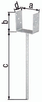 GAH Supporto per montante a U ETA-10/0210 101x100x400x60mm ( 3000200712 )