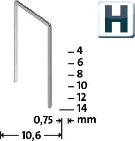 NOVUS Feindrahtklammer H Typ 37 B.10,6 mm ( 4000813898 )