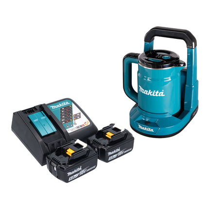 Makita DKT 360 RT2 hervidor de agua sin cable 36 V ( 2x 18 V ) 0,8 L + 2x batería recargable 5,0 Ah + cargador