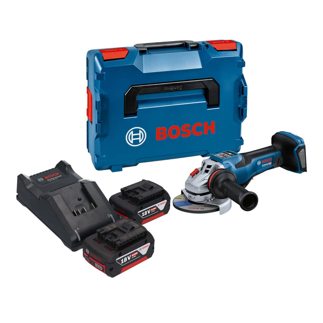 Bosch GWS 18V-15 PSC Amoladora angular profesional sin cable 18 V 125 mm BITURBO Brushless + 2x acumulador 5,0 Ah + cargador + L-Boxx