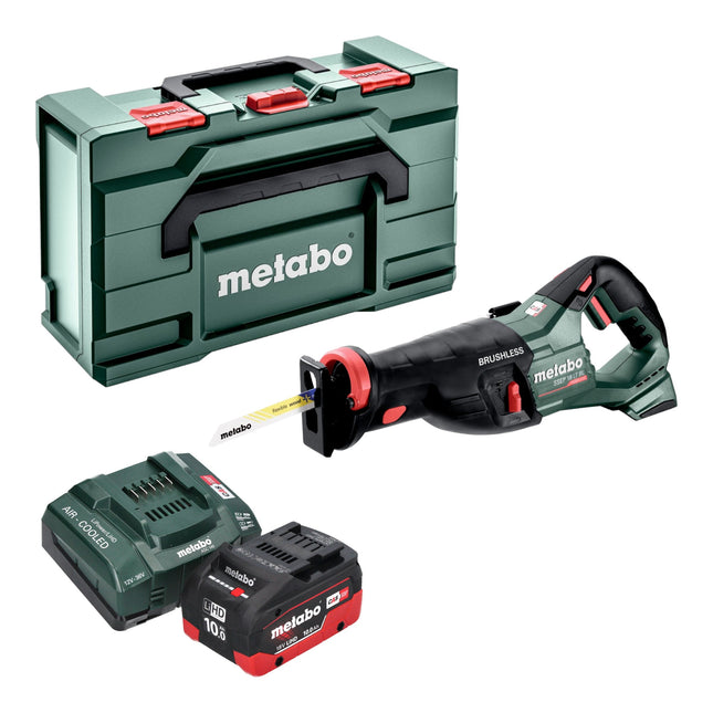Metabo SSEP 18 LT BL cordless reciprocating saw 18 V 32 mm brushless + 1x LiHD battery 10.0 Ah + charger + metabox