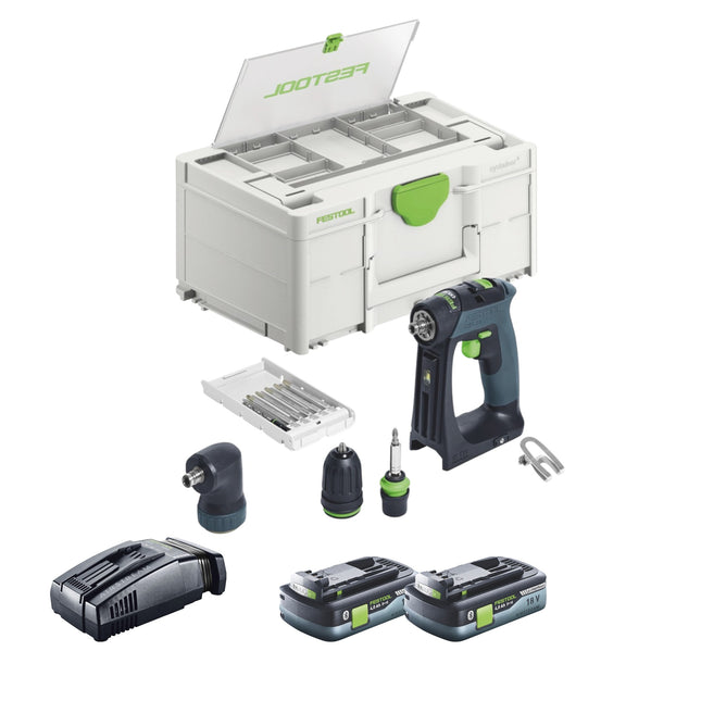 Trapano avvitatore a batteria Festool CXS 18-Basic Basic 18 V 40 Nm senza spazzole + 2x batteria ricaricabile 4,0 Ah + caricatore rapido + systainer