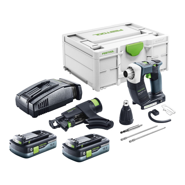 Festool DURADRIVE DWC 18-2500 Avvitatore a batteria per edilizia 18 V 18 Nm brushless + 2x batteria ricaricabile 4,0 Ah + caricatore rapido + systainer