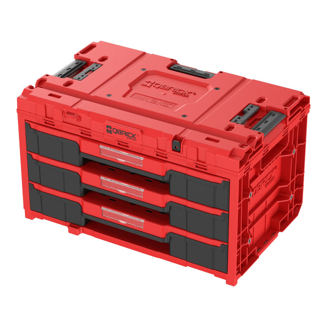Qbrick System ONE Drawer 3 Toolbox 2.0 Red Ultra HD Toolbox 587 x 380 x 340 mm 27 L with three drawers