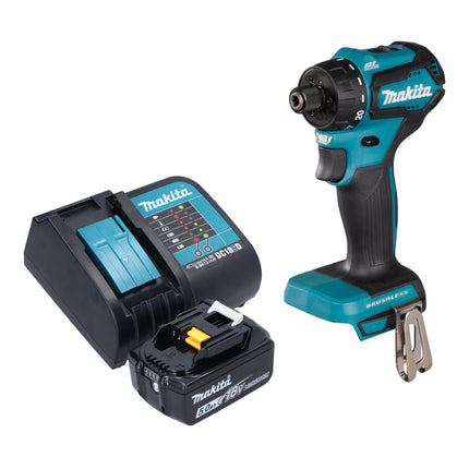 Taladro atornillador a batería Makita DDF 083 ST1 18 V 40 Nm 1/4'' sin escobillas + 1x batería recargable 5,0 Ah + cargador