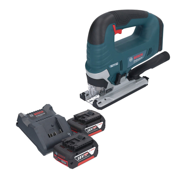 Sierra de calar a batería Bosch GST 18V-125 B Professional 18 V 125 mm sin escobillas + 2 baterías de 5,0 Ah + cargador