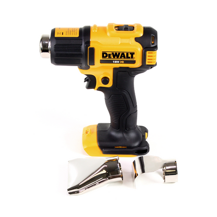 DeWalt DCE 530 N cordless hot air gun 18V 530°C solo + surface and reflector nozzle + DeWalt DCL 040 18V XR Li-Ion cordless lamp