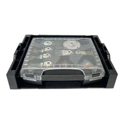 Fein Multimaster AMM 700 MAX AS herramienta multifunción sin cable 18 V Starlock Max Black Edition ( 71294161000 ) + 2x batería recargable 4,0 Ah + cargador + 33 piezas de accesorios + L-Boxx