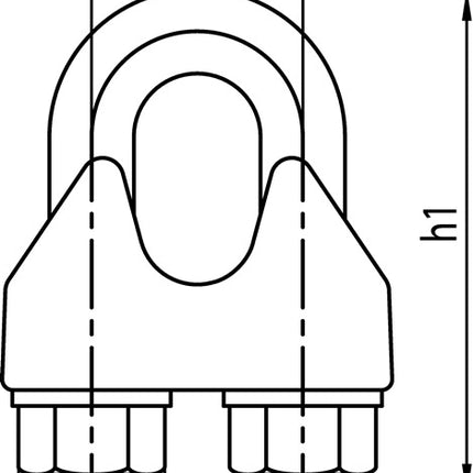Pinza de seguridad para cable DIN 1142-EN 13411-5 ( 1000120149 ) Rosca galvanizada M8