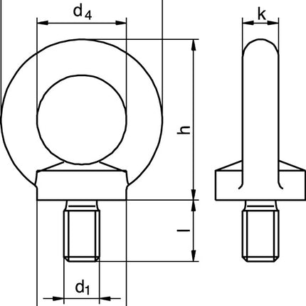 Anneau de levage DIN 580 ( 5000601202 ) Filetage M10 électro-galvanisé