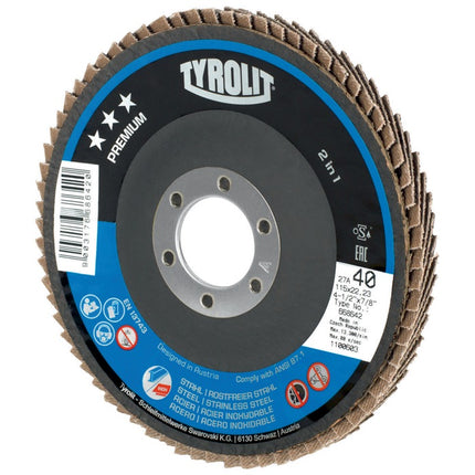Tyrolit disque à lamelles PREMIUM ( 4000845931 ) Ø 125 mm grain 60 coudé
