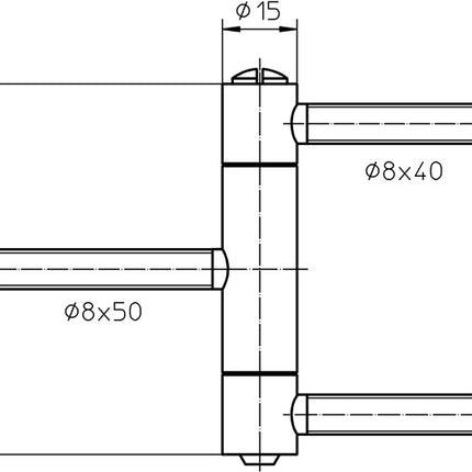 Simonswerk Einbohrband BAKA C 1-15 WF ( 3000255706 ) 3-teilig vernickelt DIN links / rechts Holztüren