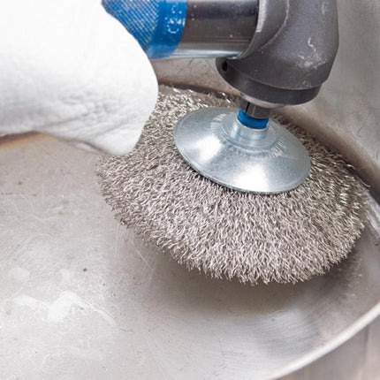 PFERD tapered brush KBU INOX ( 8000431753 ) Ø 70 mm wire thickness 0.2 mm 15000 min-¹