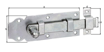 GAH Alberts door bolt ( 8002901567 ) length 140 mm width 52 mm straight