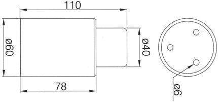 Tope DENI ( 3000215034 ) metal ligero pintado color plata