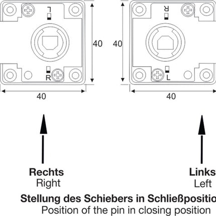 BMB screw-on lock ( 3000271830 ) backset 25 mm different locking