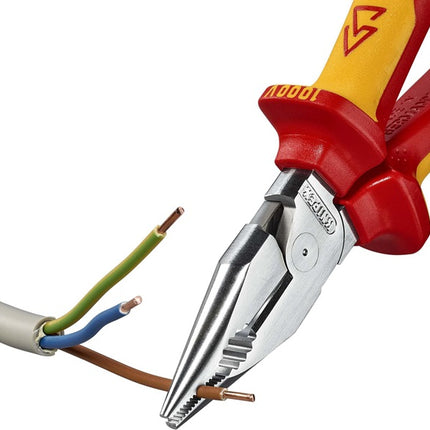 Alicates combinados de punta de aguja Knipex ( 8002875246 ) longitud 185 mm cromado VDE