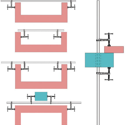Bessey high-performance clamp set SLV/GSV ( 4000831546 ) Clamping width 1500 mm Projection 120 mm