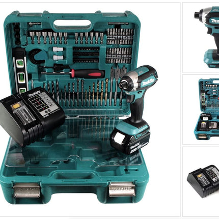 Makita DTD 153 SMTK Akku Schlagschrauber 18V 170Nm Brushless + 1x Akku 4,0Ah + Ladegerät + 101tlg. Zubehörset im Koffer - Toolbrothers