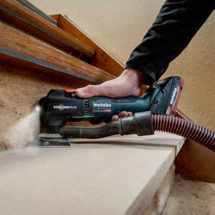 Metabo MT 18 LTX BL QSL multiherramienta sin cable 18 V Brushless Starlock Plus ( 613088800 ) + 2x batería 4.0 Ah + cargador + 12 piezas de accesorios + metaBOX