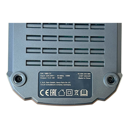 Fein GAL 1880 CV AS Cargador rápido Bosch AMPShare ( 92604335010 ) 8 Ah de corriente de carga para baterías de iones de litio de 14,4 V - 18 V