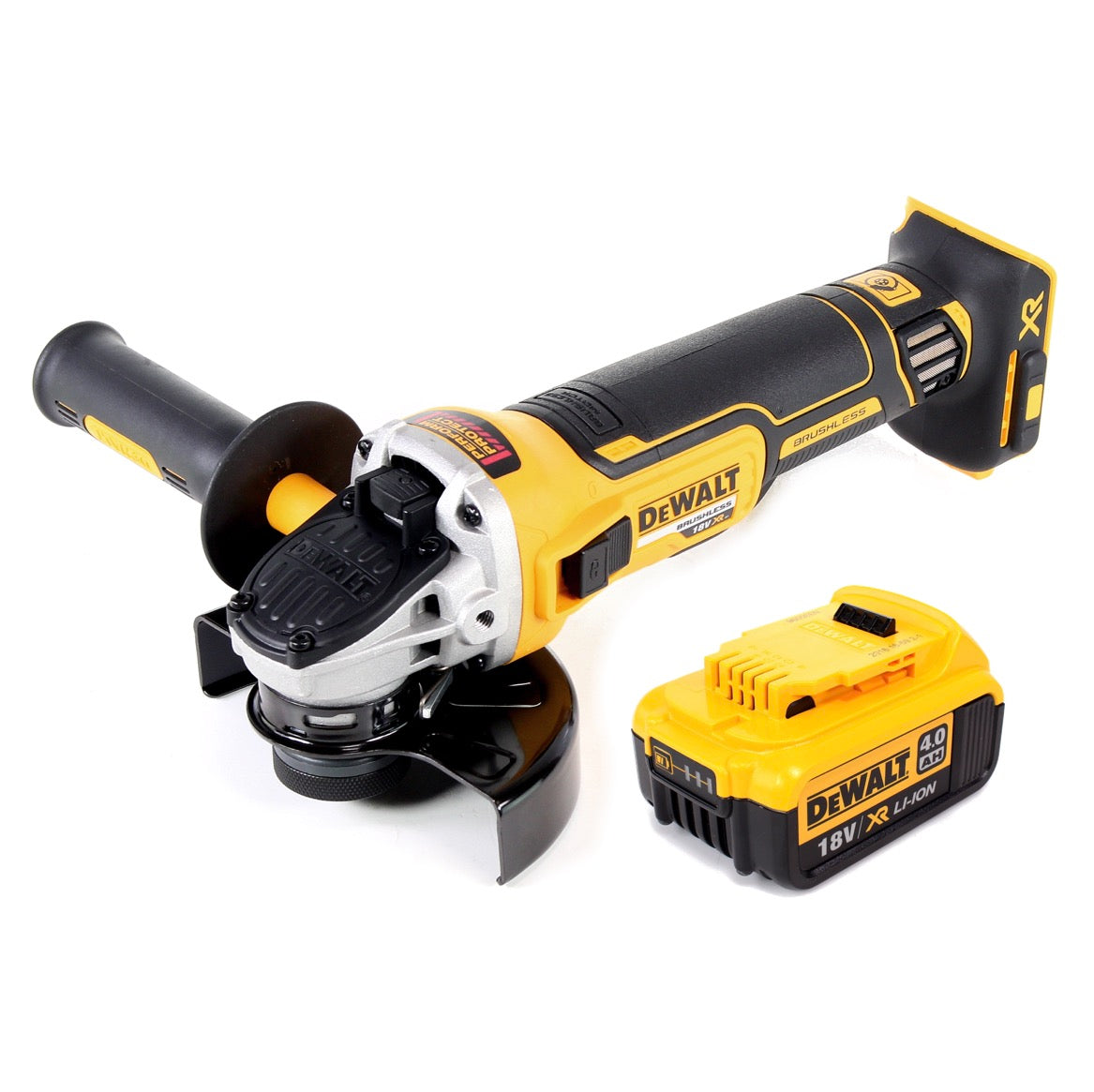 DeWalt DCG 405 N cordless angle grinder 18V 125mm brushless 1x battery without charger