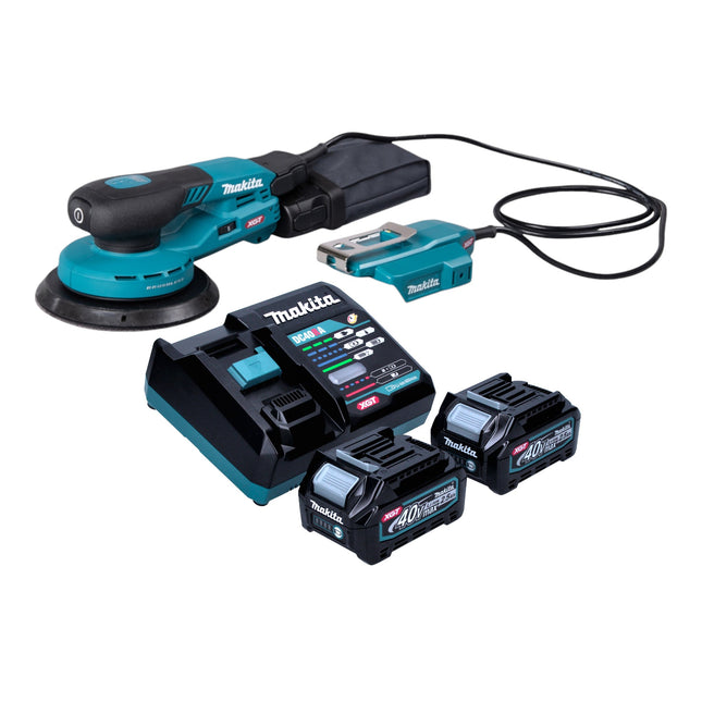 Makita BO 004 CGD201 Akku Exzenterschleifer 40 V max 150 mm 3 0 mm Hub Brushless 2x Akku 2 5 Ah Ladegeraet 0 - toolbrothers