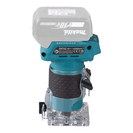 Makita DRT 52 SF Fraiseuse de bords sans fil 18 V 6 mm Brushless + 2x batterie 3,0 Ah + chargeur