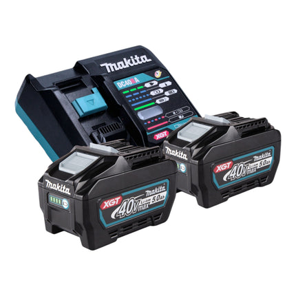 Makita GA 047 GT201 Akku Winkelschleifer 40 V max. 125 mm X-LOCK Brushless + 2x Akku 5,0 Ah + Ladegerät