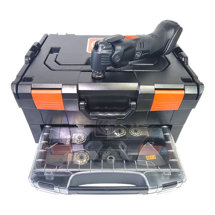 Fein Multimaster AMM 500 Plus herramienta multifunción sin cable 18 V Starlock Plus Black Edition ( 71294262000 ) + 33 pcs. accesorios + L-Boxx - sin batería, sin cargador