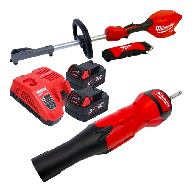 Milwaukee M18 FOPH2 BA 502 Akku Basiseinheit 18 V Brushless Geblaese Aufsatz 2x Akku 5 0 Ah Ladegeraet 0 - toolbrothers