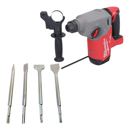 Milwaukee M18 FH 0 Akku Bohrhammer 18 V 2 5 J SDS plus Brushless 4 tlg Meissel Set ohne Akku ohne Ladegeraet 0 - toolbrothers