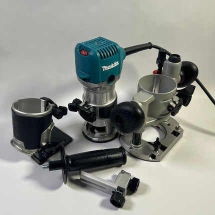 Makita RT 0702 CX2J Multifunktionsfraese 710 W 6 8 mm Oberfraesenmodul Kantenfraesenmodul Winkelfraesenmodul Makpac Neuwertig 2 - toolbrothers