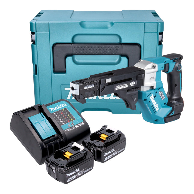 Makita DFR 552 SFJ Akku Magazinschrauber 18 V 25 55 mm Brushless 2x Akku 3 0 Ah Ladegeraet Makpac 0 - toolbrothers