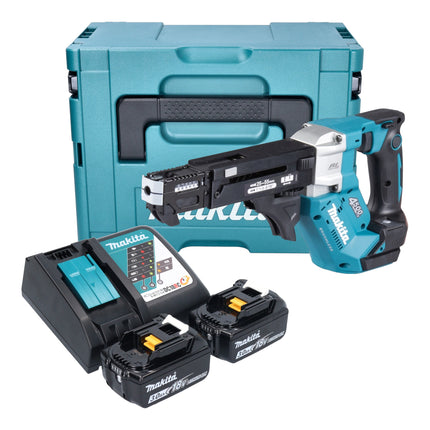 Makita DFR 552 RFJ Akku Magazinschrauber 18 V 25 55 mm Brushless 2x Akku 3 0 Ah Ladegeraet Makpac 0 - toolbrothers