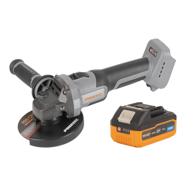 Procraft Industrial AG125Abb Akku Winkelschleifer 20 V 125 mm Brushless 1x Akku 4 0 Ah ohne Ladegeraet 0 - toolbrothers