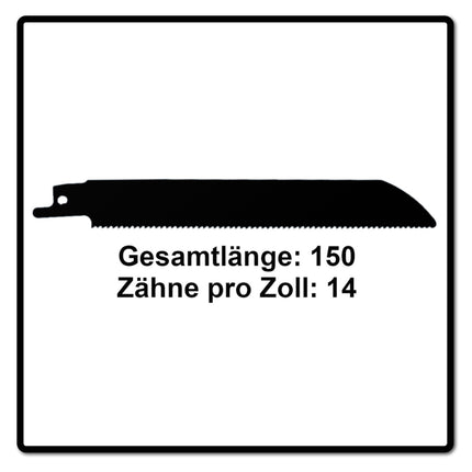 Komet Säbelsägeblatt METAL AND WOOD 150mm 14tpi 5 Stk. ( 501.008 ) HSS-Bi-Metall - Toolbrothers