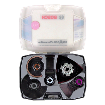 Bosch GOP 12V-28 Cordless Multi-Cutter 12V Starlock Brushless Solo + Starlock Set Best of Renovation 5 pcs. + L-Boxx - without battery, without charger