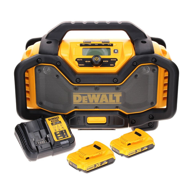 Radio recargable DeWalt DCR 027 D2 DAB+ 10,8-18,0 V + 2 baterías de 2,0 Ah + cargador
